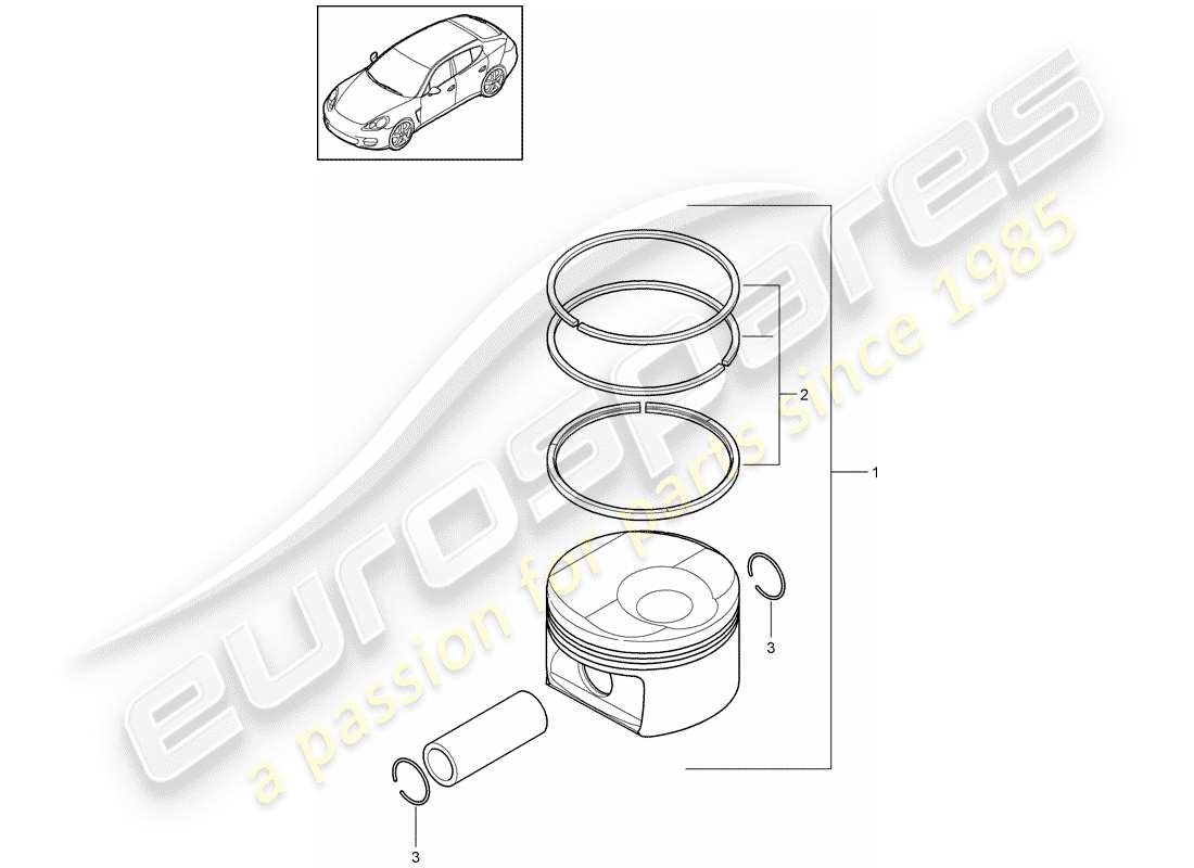 porsche panamera 970 (2016) piston part diagram