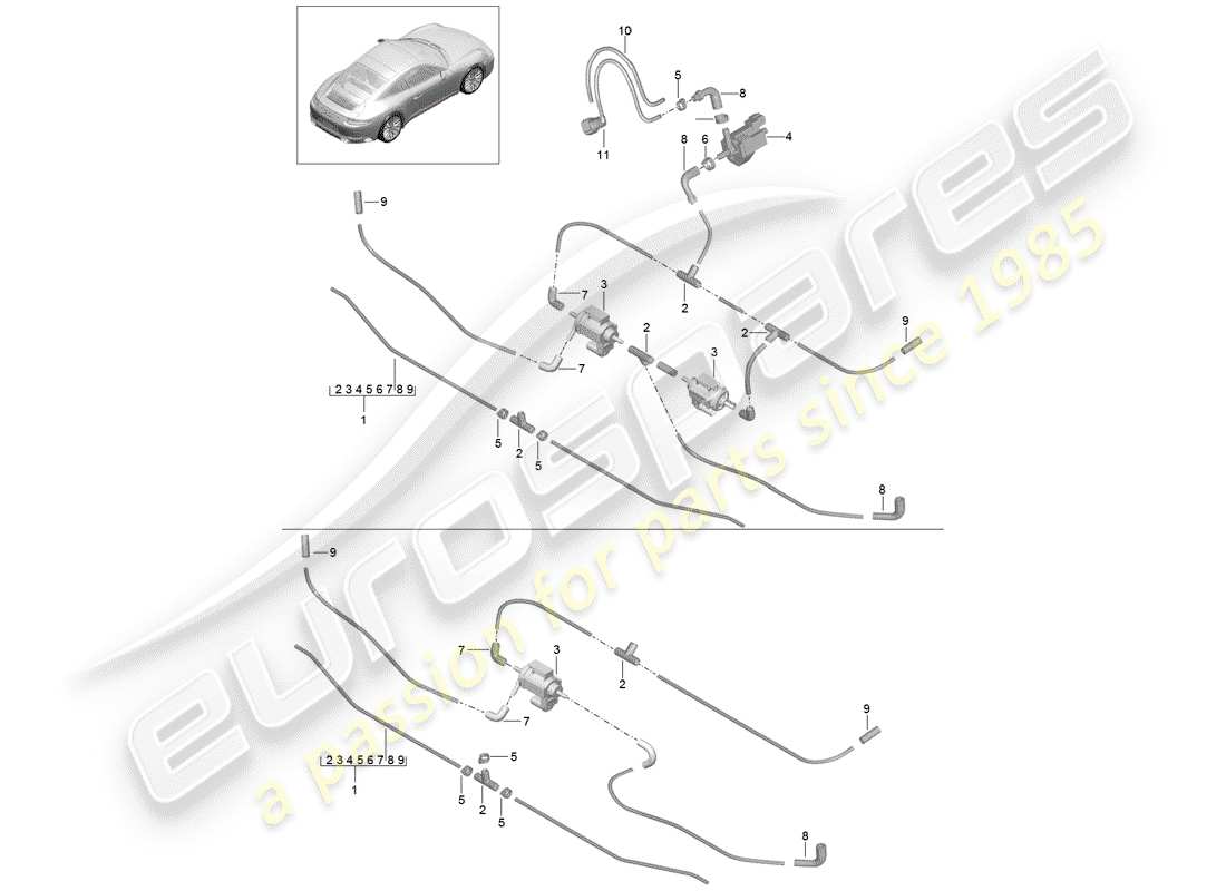 porsche 991 gen. 2 (2019) air cleaner part diagram