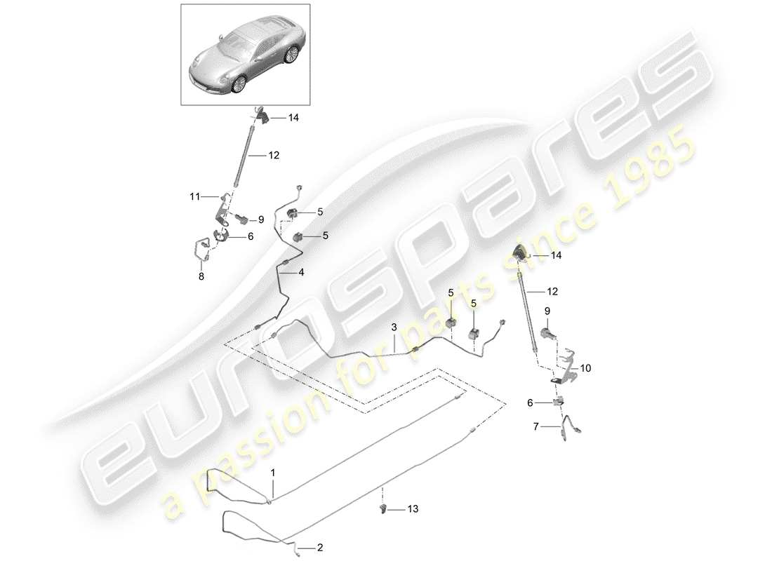 porsche 991 gen. 2 (2019) brake line part diagram