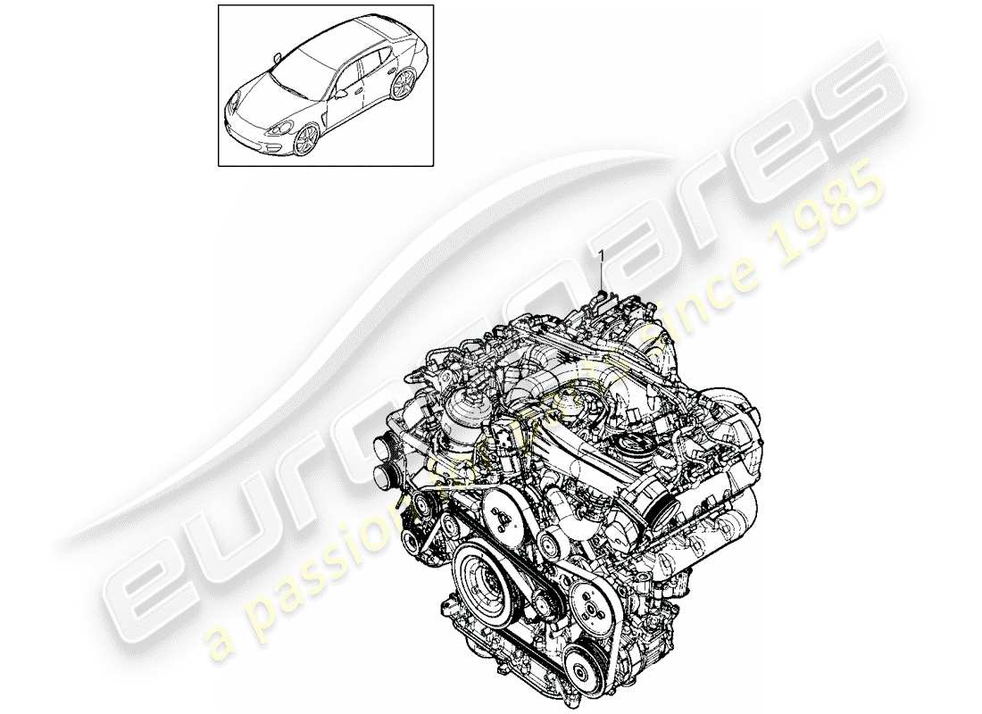 porsche panamera 970 (2016) replacement engine part diagram