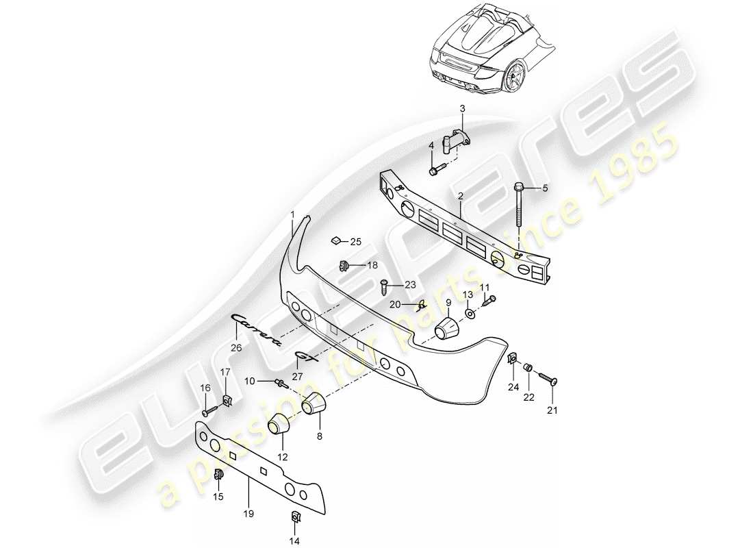 porsche carrera gt (2006) lining parts diagram