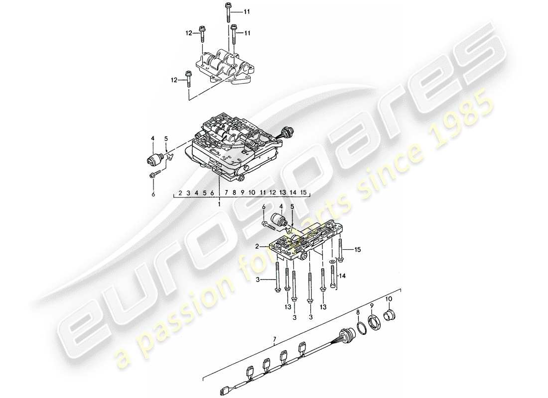 porsche 968 (1994) tiptronic - switch unit - solenoid valve part diagram