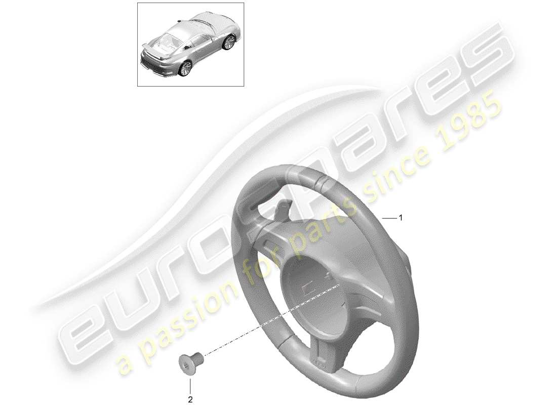 porsche 991r/gt3/rs (2020) steering wheel parts diagram