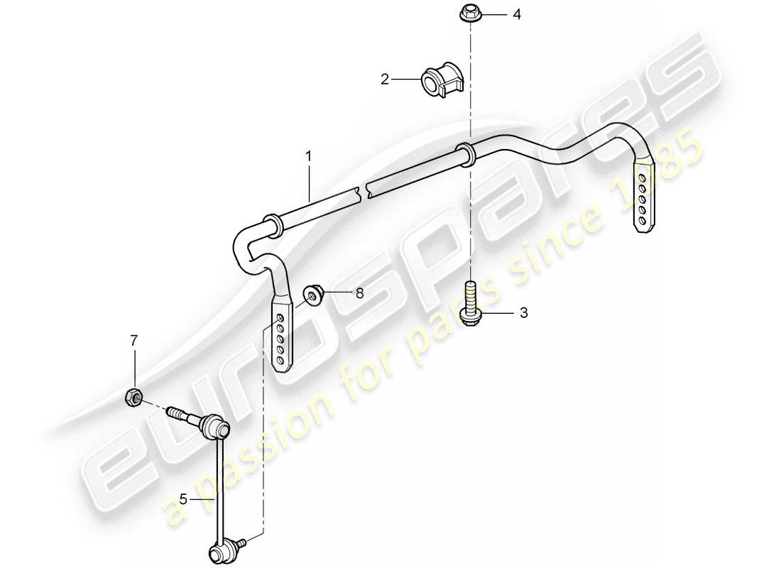 porsche 997 t/gt2 (2007) stabilizer part diagram