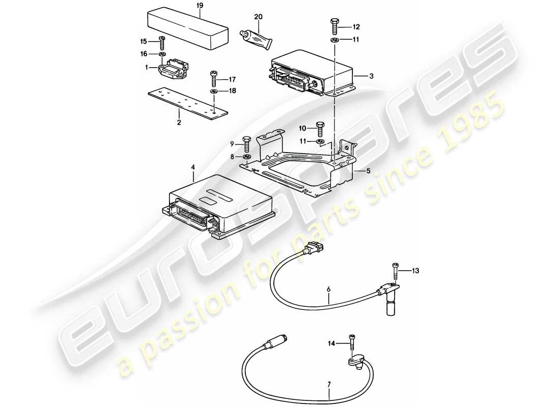 porsche 928 (1986) engine electrics - lh-jetronic part diagram