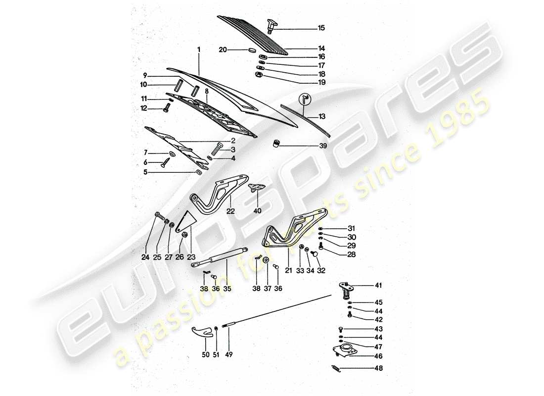 porsche 911 turbo (1977) cover part diagram