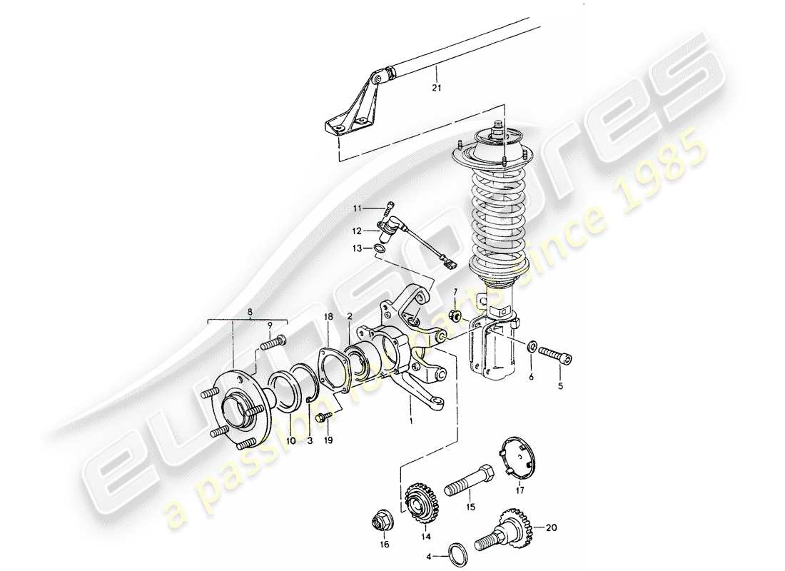 porsche 964 (1992) wheel carrier - wheel hub - transverse strut - see technical information - group: - 4 10/89 part diagram