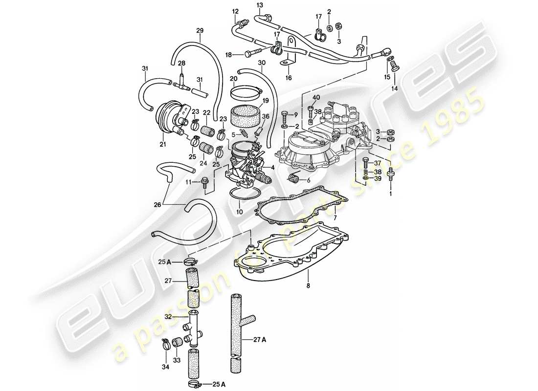 porsche 928 (1981) k-jetronic - 2 parts diagram