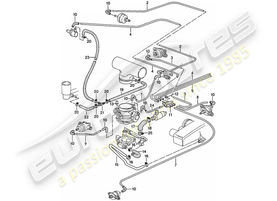 porsche 928 (1986) lh-jetronic - 2 - d - mj 1985>> part diagram