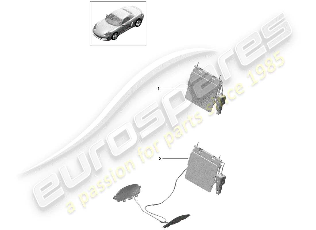 porsche 718 boxster (2019) lumbar support part diagram