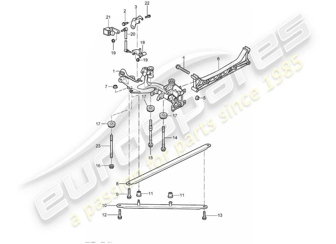 porsche 997 (2005) rear axle part diagram