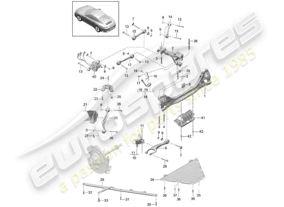 porsche 991 gen. 2 (2020) rear axle part diagram