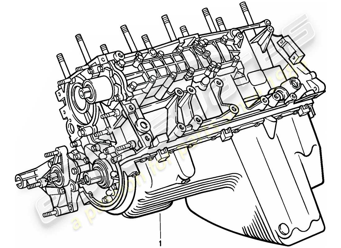 porsche 944 (1987) replacement engine - short engine - crankcase parts diagram