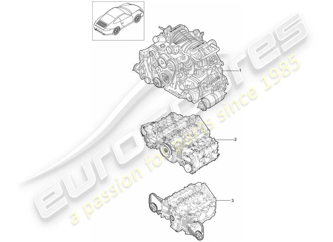 porsche 997 gen. 2 (2009) replacement engine parts diagram