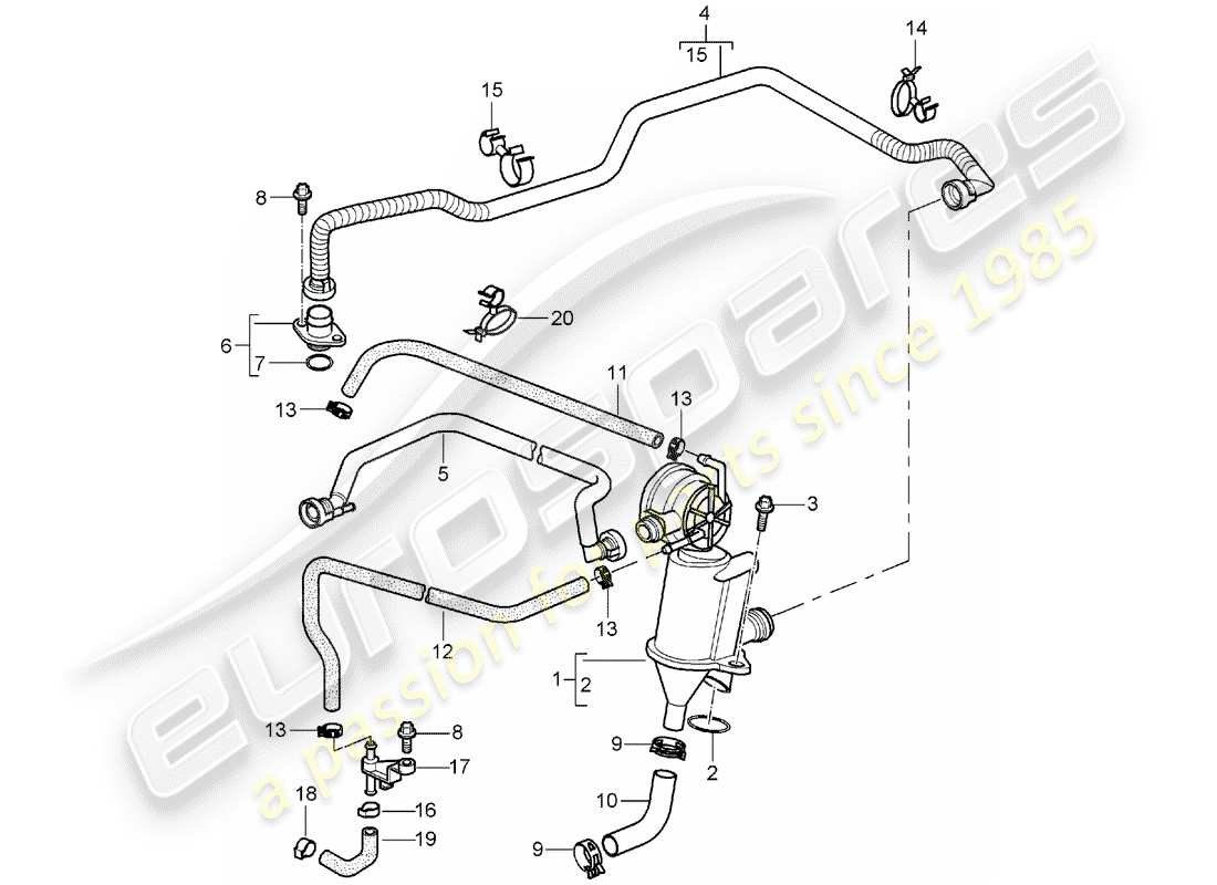 porsche 997 (2005) crankcase part diagram