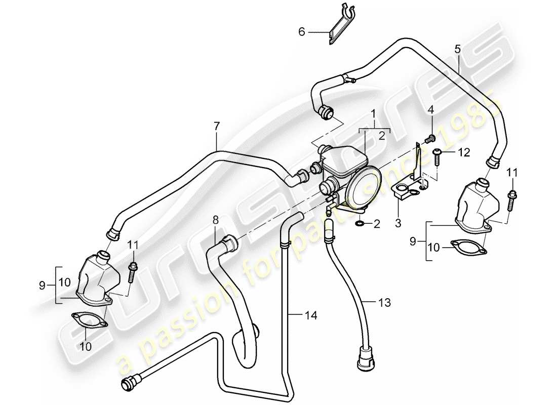 porsche 997 (2005) crankcase part diagram