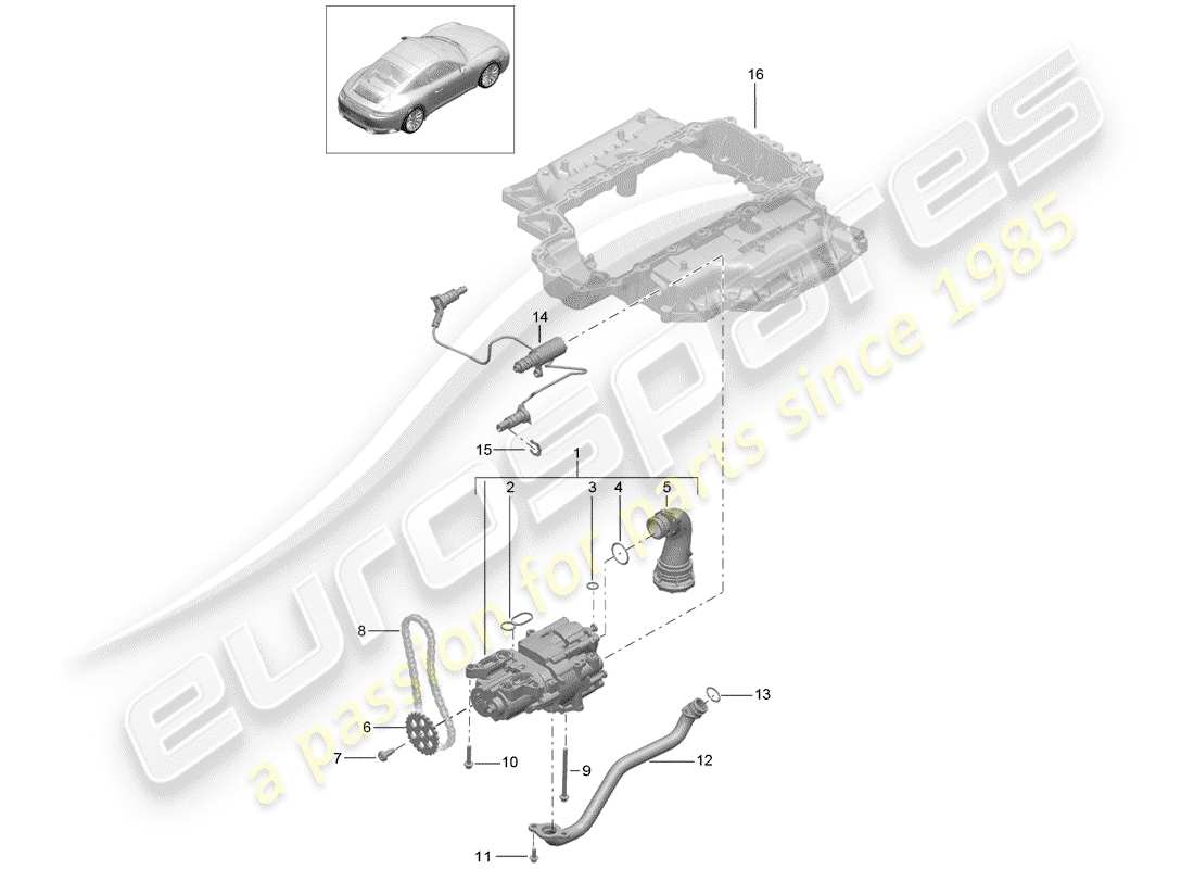 porsche 991 gen. 2 (2019) oil pump part diagram