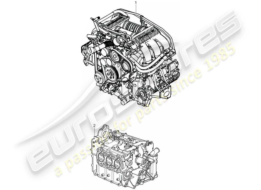 porsche 997 (2007) replacement engine parts diagram
