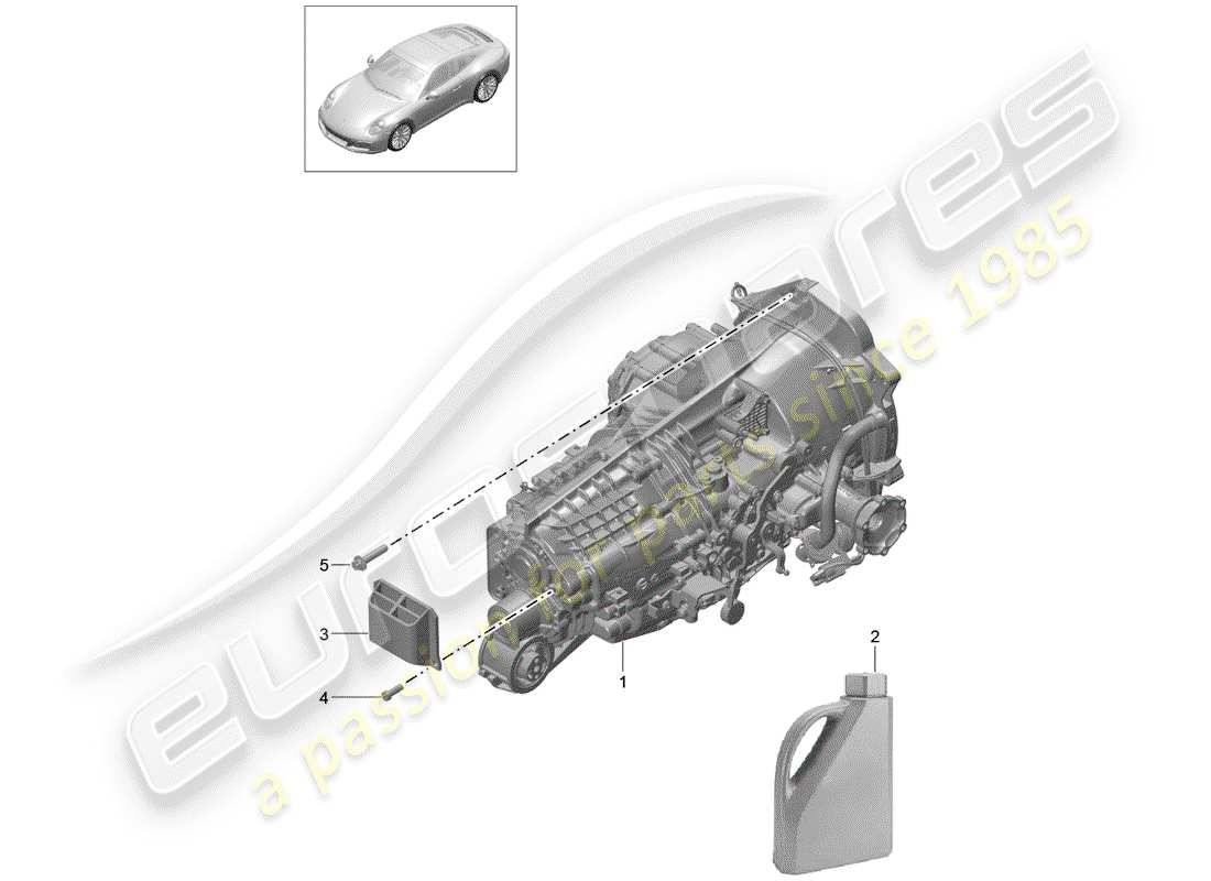 porsche 991 gen. 2 (2018) manual gearbox part diagram