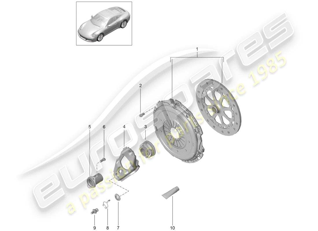 porsche 991 gen. 2 (2019) clutch part diagram