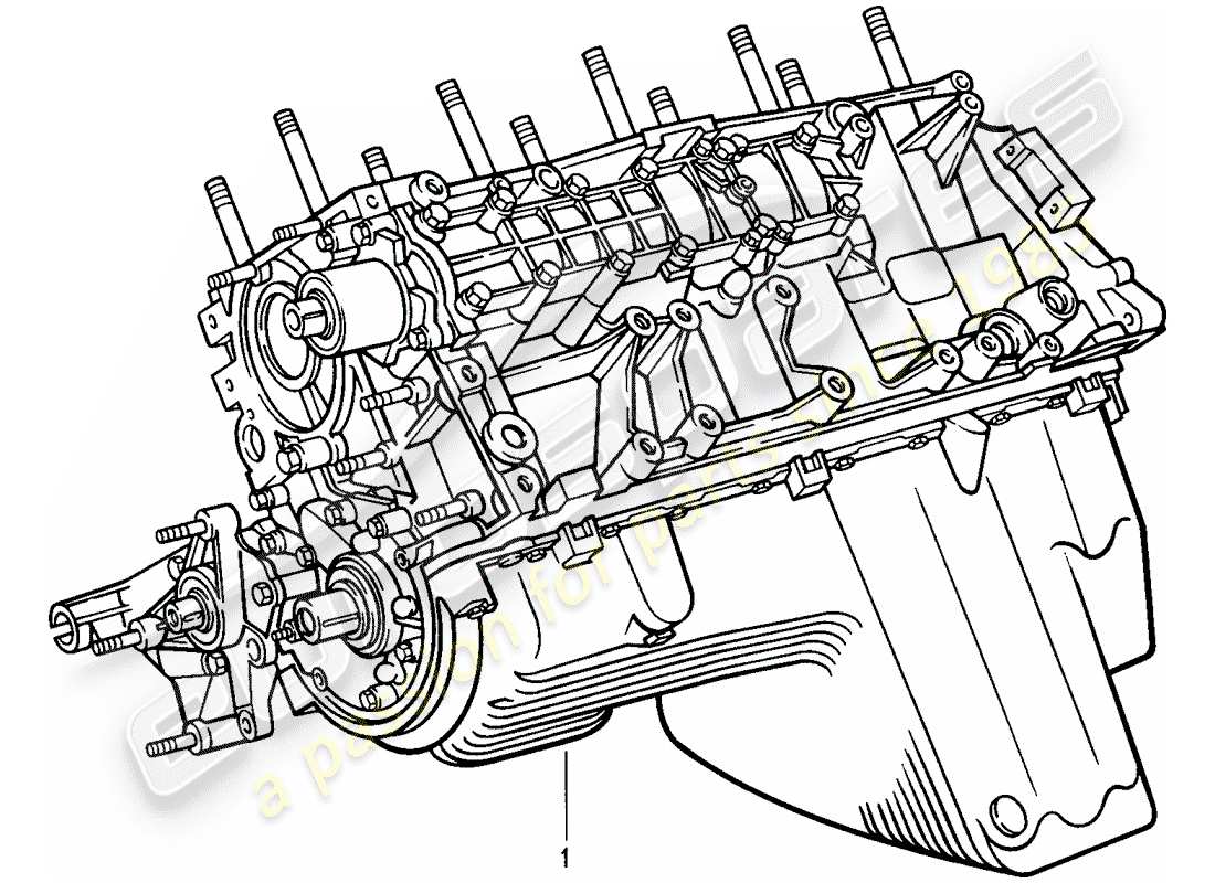 porsche 968 (1992) short engine - crankcase part diagram