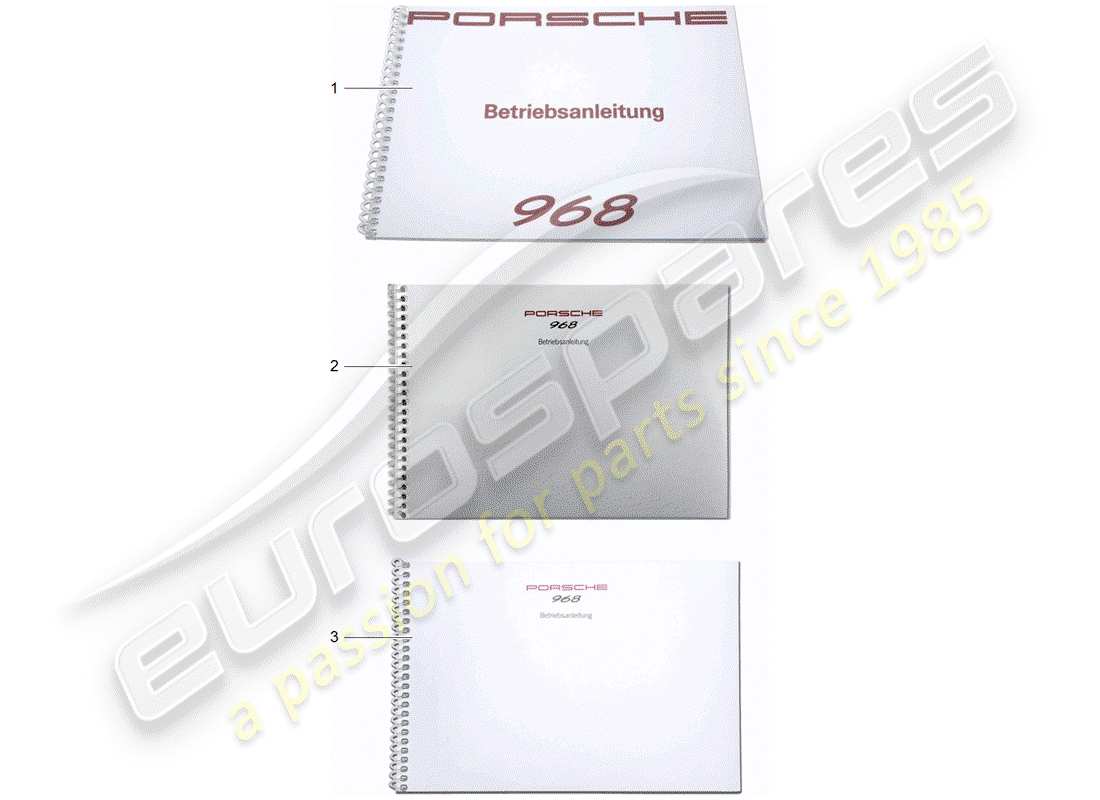 porsche 968 (1994) instruction manual part diagram