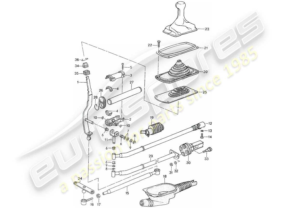 porsche 993 (1995) transmission control part diagram