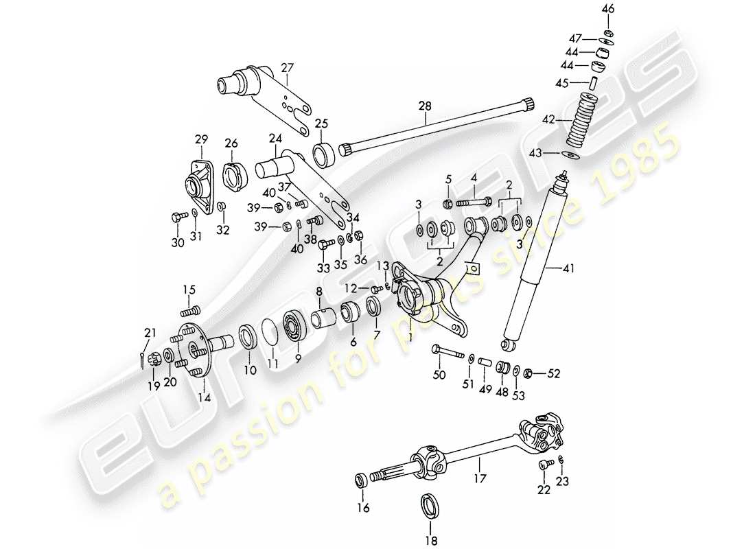 porsche 911/912 (1967) rear axle - d >> - mj 1968 part diagram