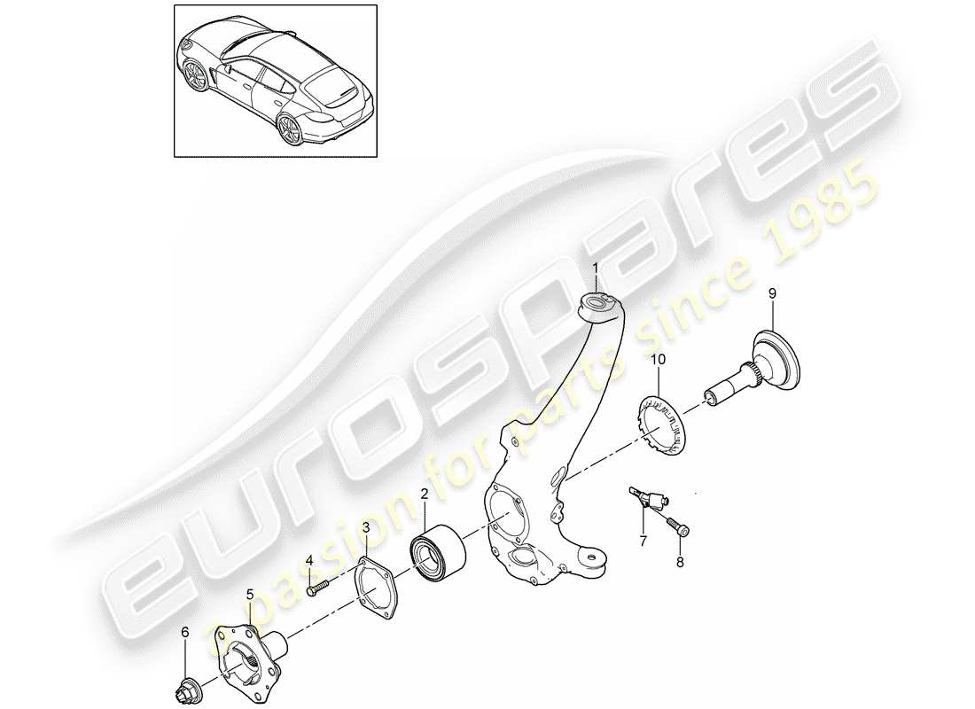 porsche panamera 970 (2016) wheel carrier part diagram