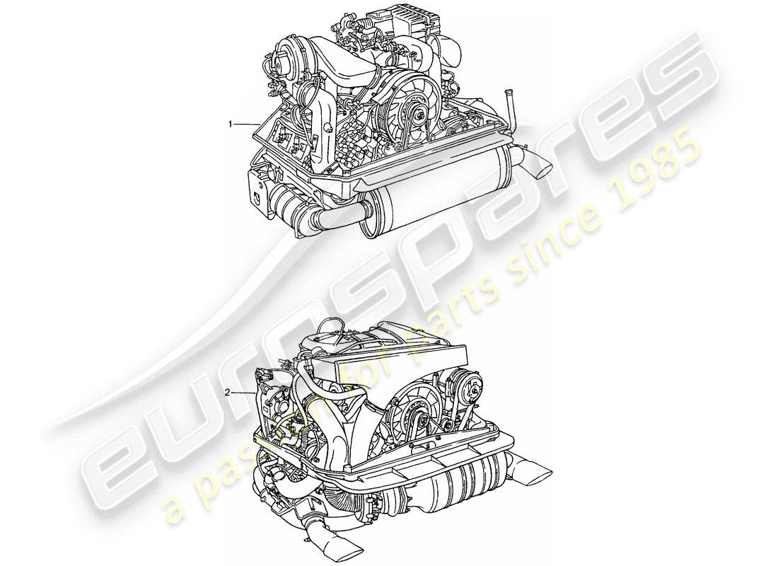 porsche 964 (1994) replacement engine - ready for installation parts diagram