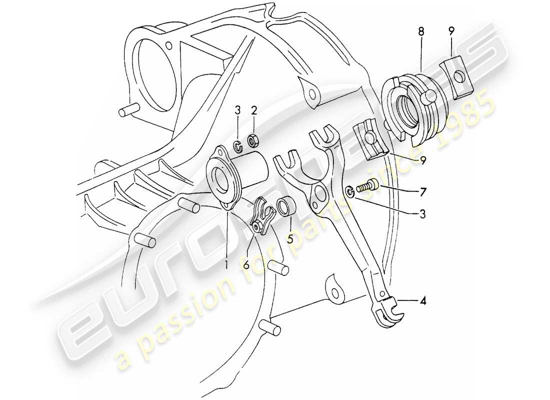 porsche 911/912 (1967) clutch release part diagram