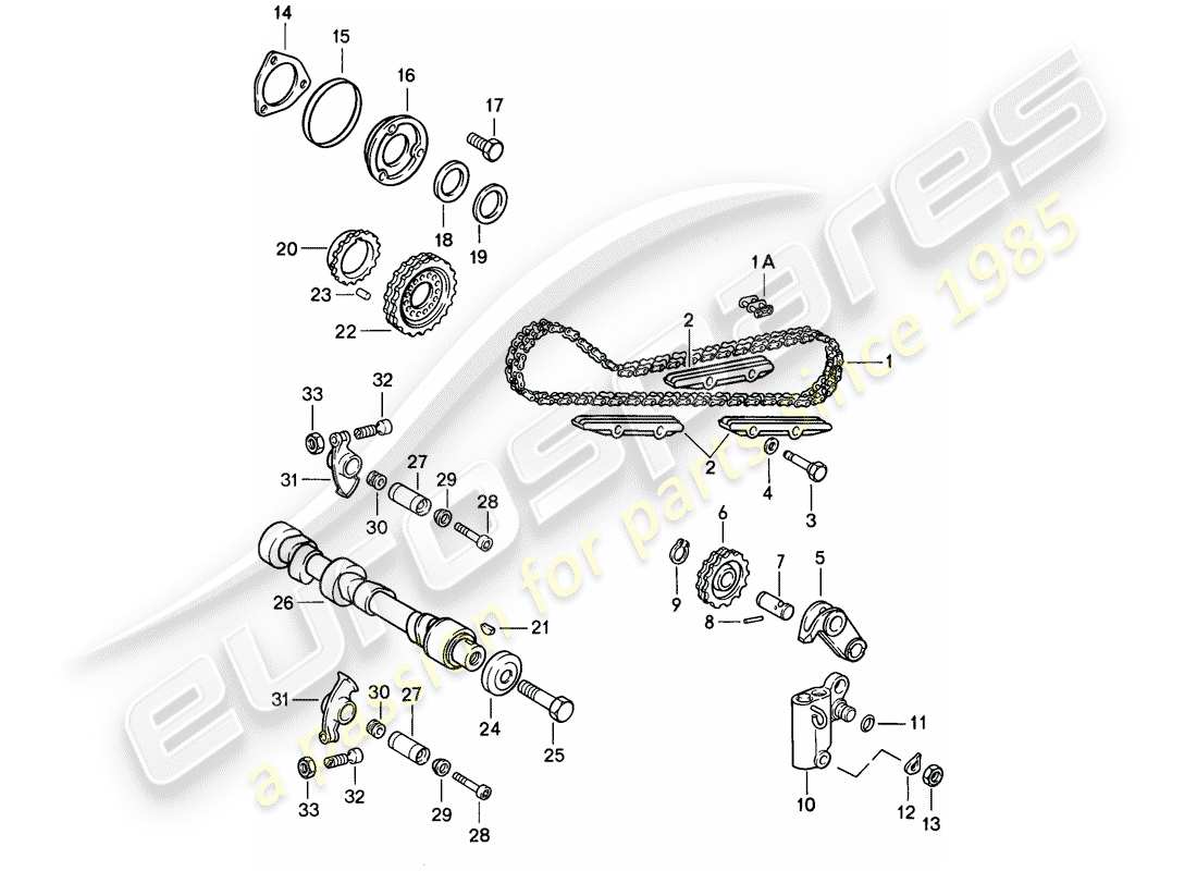 porsche 911 (1985) valve control part diagram