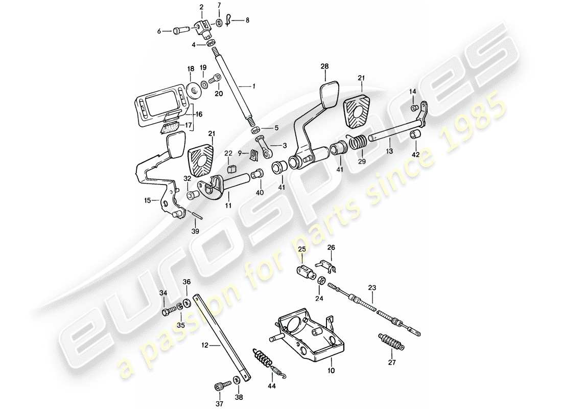 porsche 911 (1989) pedals - d >> - mj 1988 part diagram