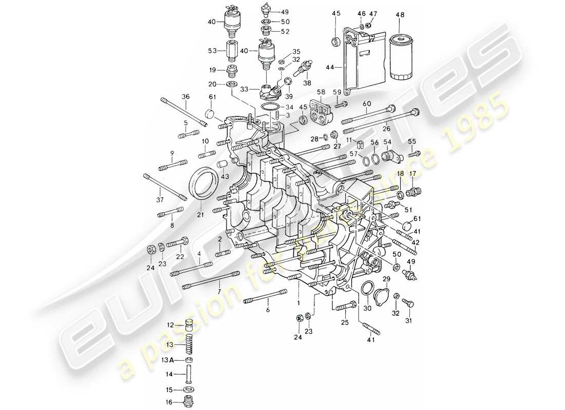 porsche 964 (1991) crankcase part diagram