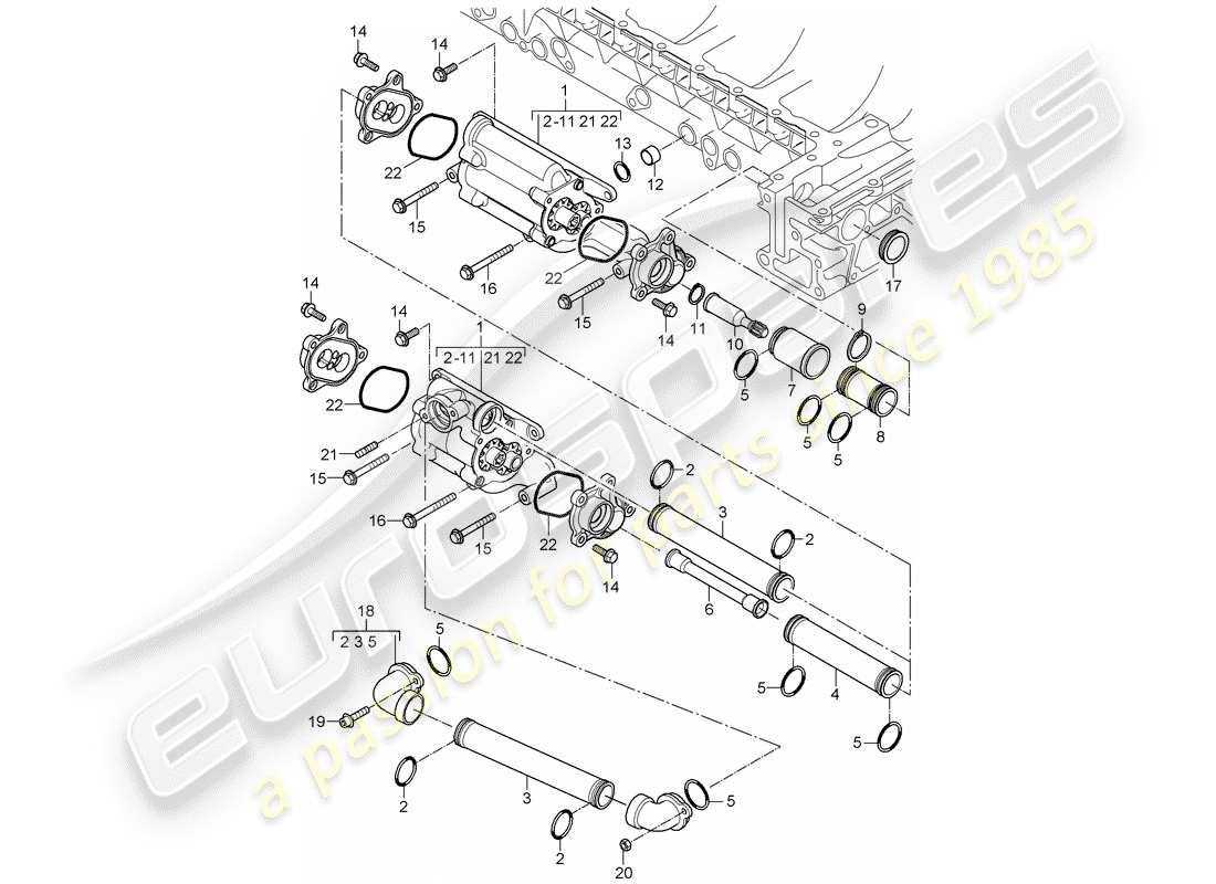 porsche carrera gt (2004) oil pump - driving mechanism - return pipe part diagram