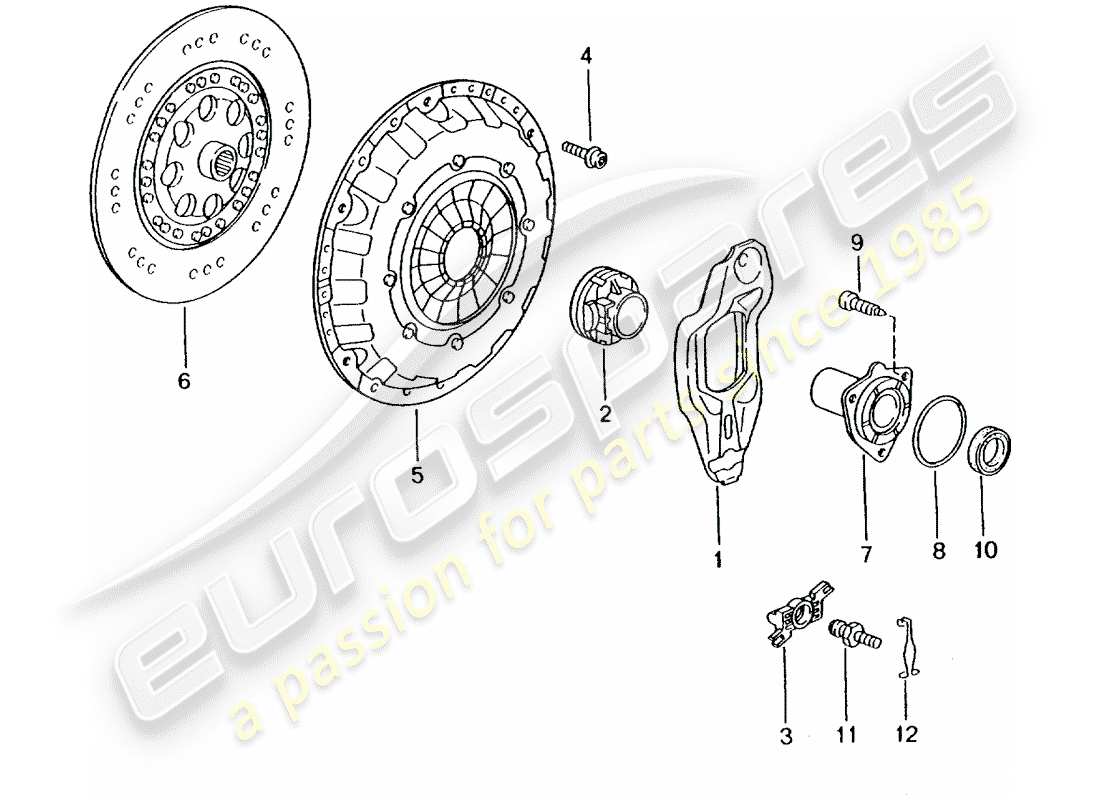 porsche boxster 986 (2004) clutch parts diagram