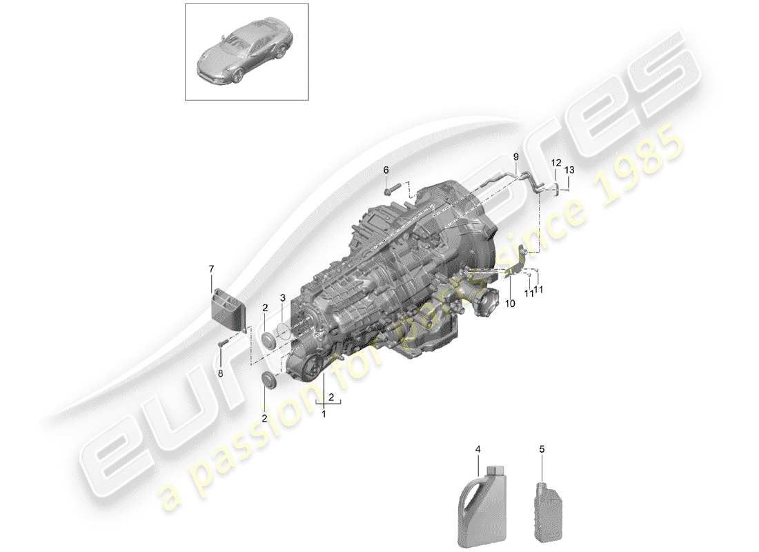 porsche 991 t/gt2rs - pdk - part diagram