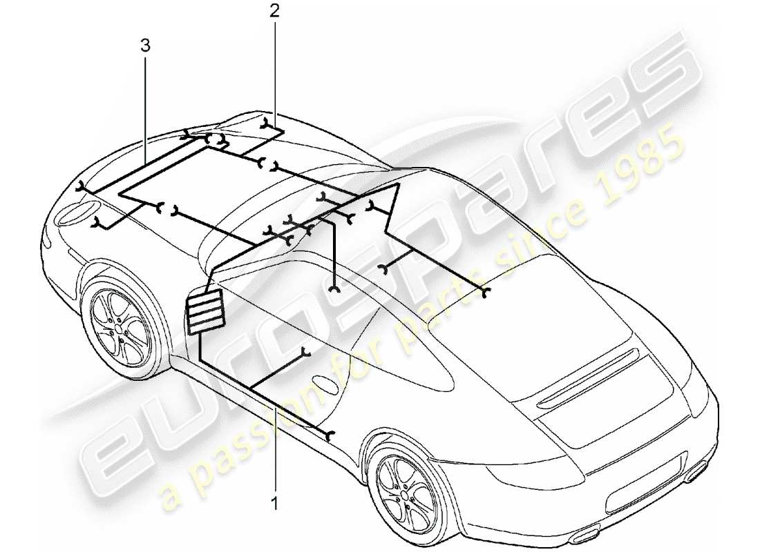 porsche 997 (2005) wiring harnesses part diagram