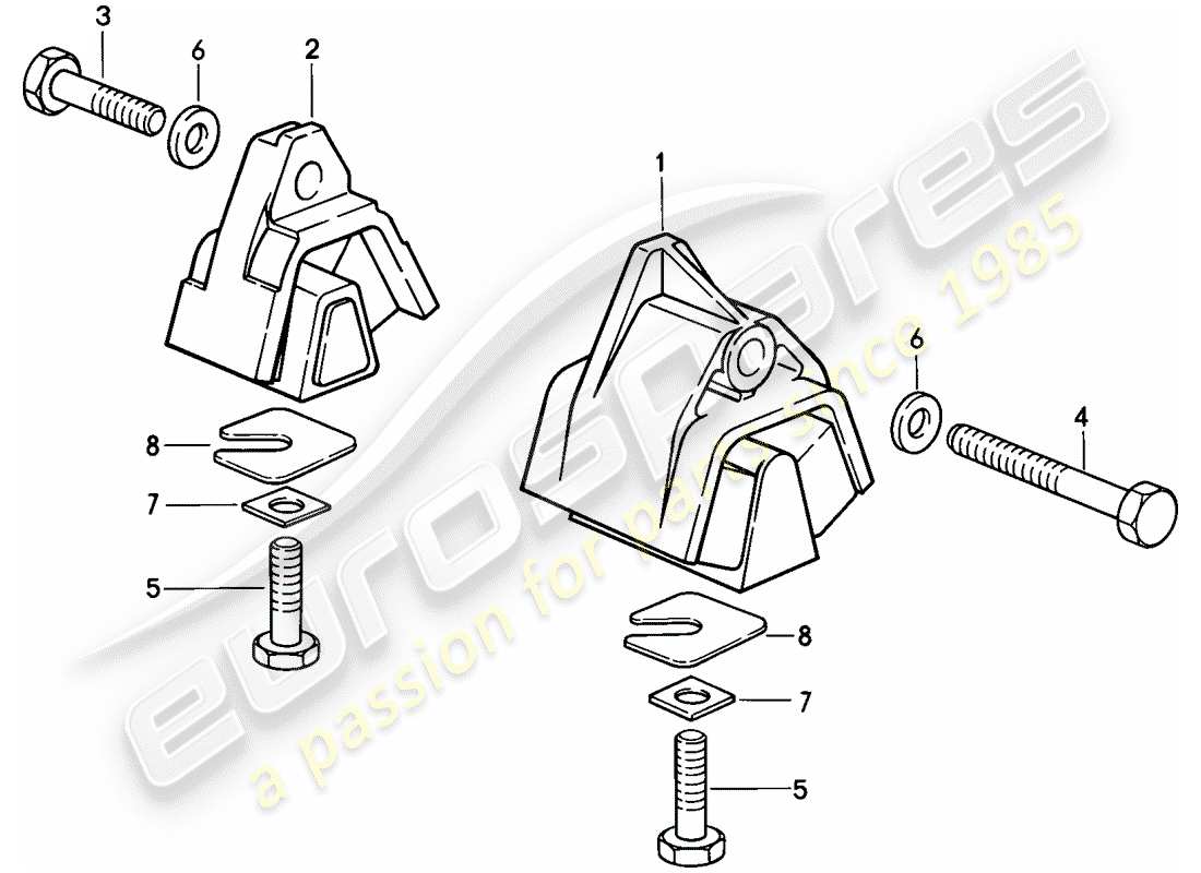 porsche 928 (1982) transmission suspension - automatic transmission parts diagram