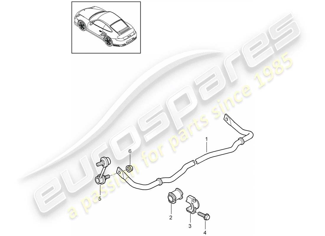 porsche 911 t/gt2rs (2012) stabilizer parts diagram