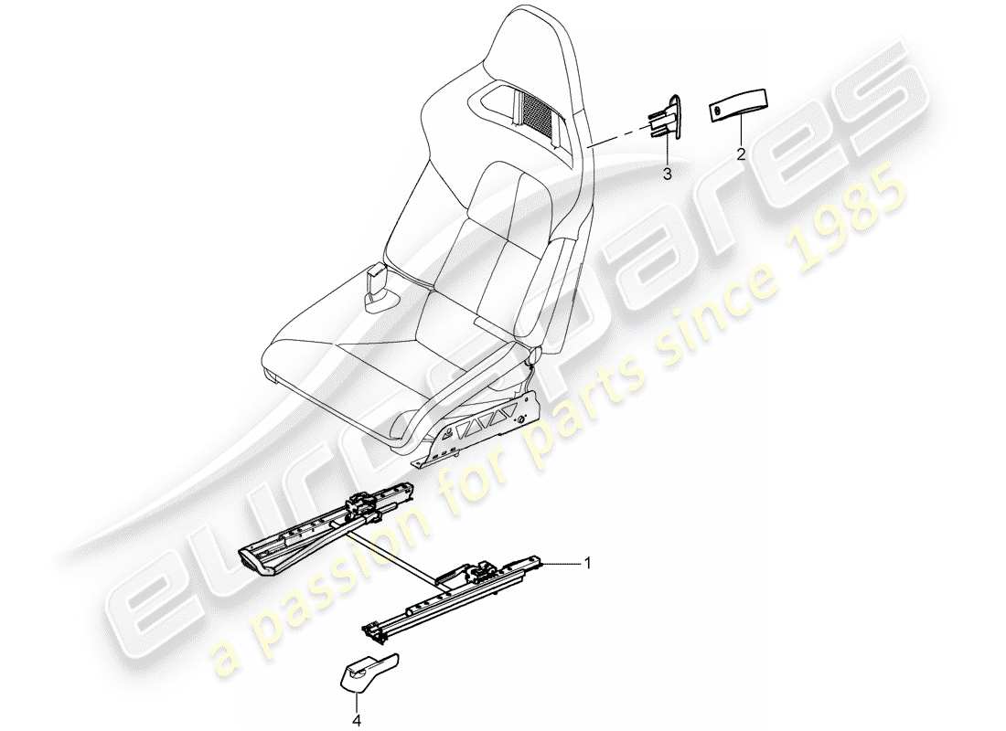 porsche 997 t/gt2 (2009) seat parts diagram