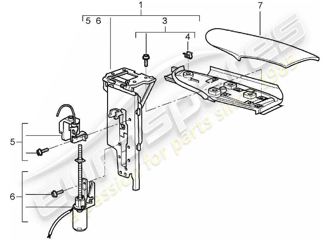 porsche 997 (2007) flap parts diagram