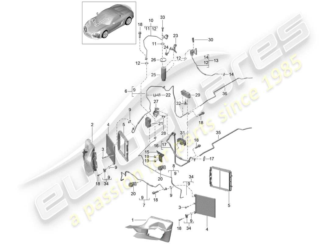 porsche 2016 refrigerant circuit parts diagram