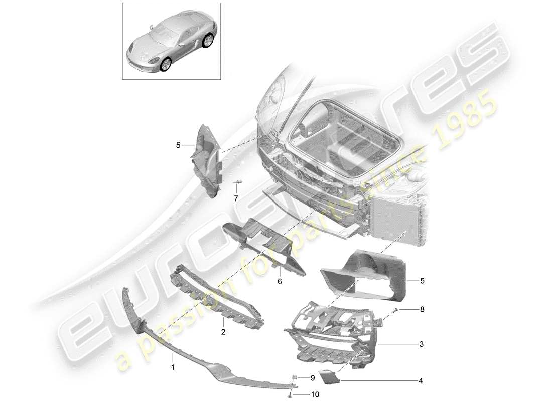 porsche 718 cayman (2017) air duct parts diagram