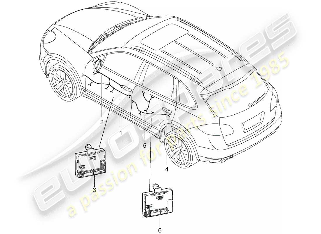 porsche cayenne e2 (2014) wiring harnesses part diagram