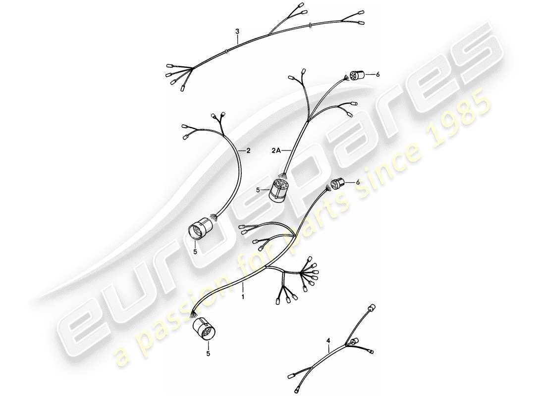 porsche 928 (1981) harness - passenger compartment - doors parts diagram