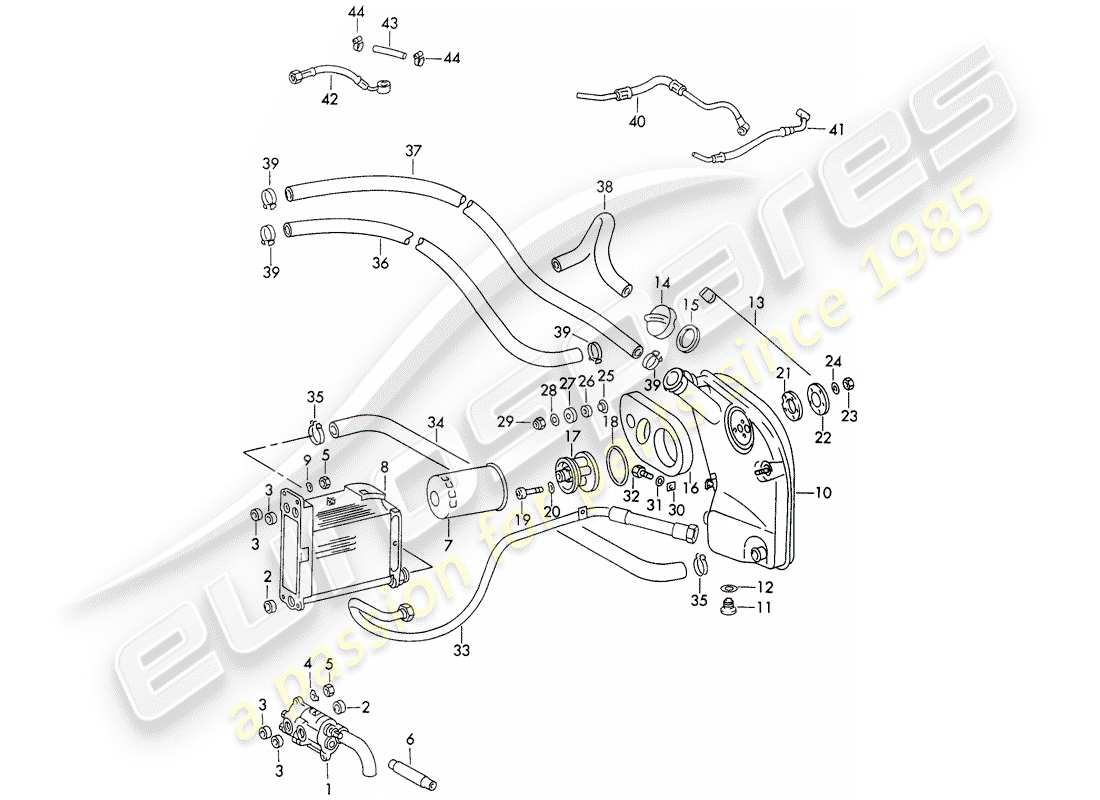 porsche 1972 (911) engine lubrication - d - mj 1973>> parts diagram