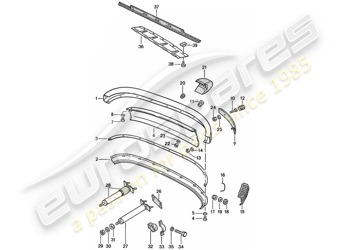 porsche 911 (1985) bumper part diagram