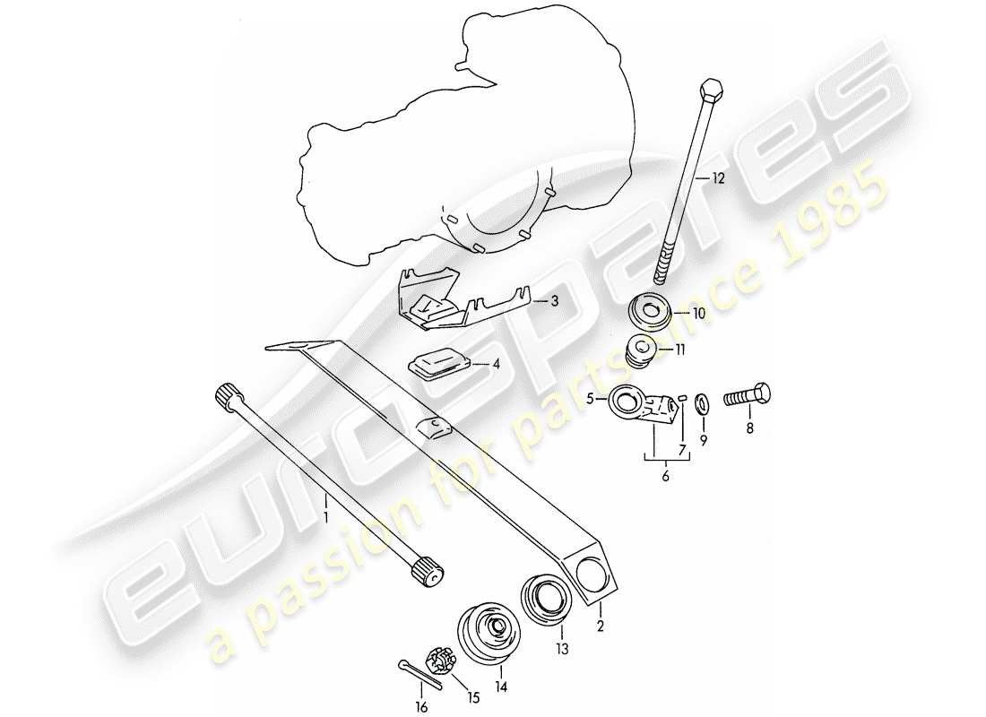 porsche 356b/356c (1961) rear axle - helper spring part diagram