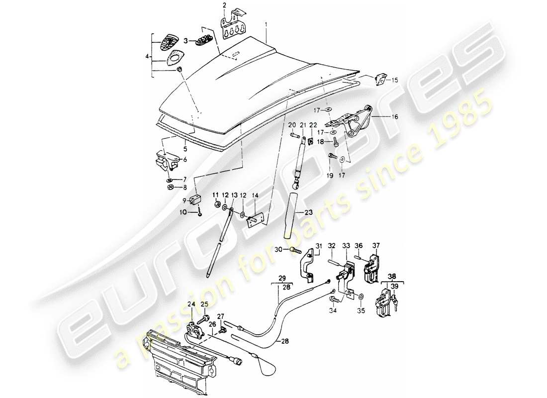 porsche 964 (1991) cover part diagram